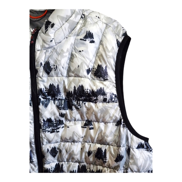 Hawke & Co Sport Performance Puffer Vest M Down Fill Mountain Print Outdoor - Picture 3 of 8